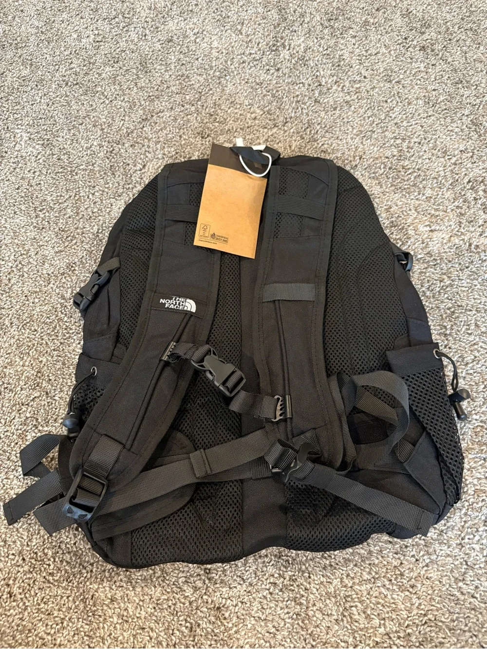 The North Face Black Daypack with Front Bungee and Logo